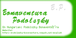 bonaventura podolszky business card